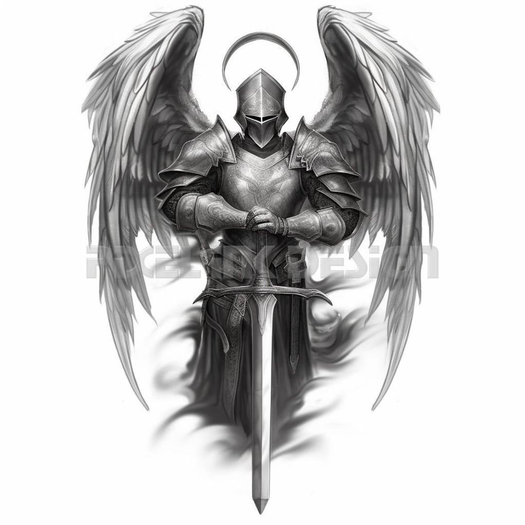 Tattoo, sketch, valkyrie, norse female warrior, winged helmet, angelic,  angel wings, shading, high detail, beautiful face girl - AI Generated  Artwork - NightCafe Creator