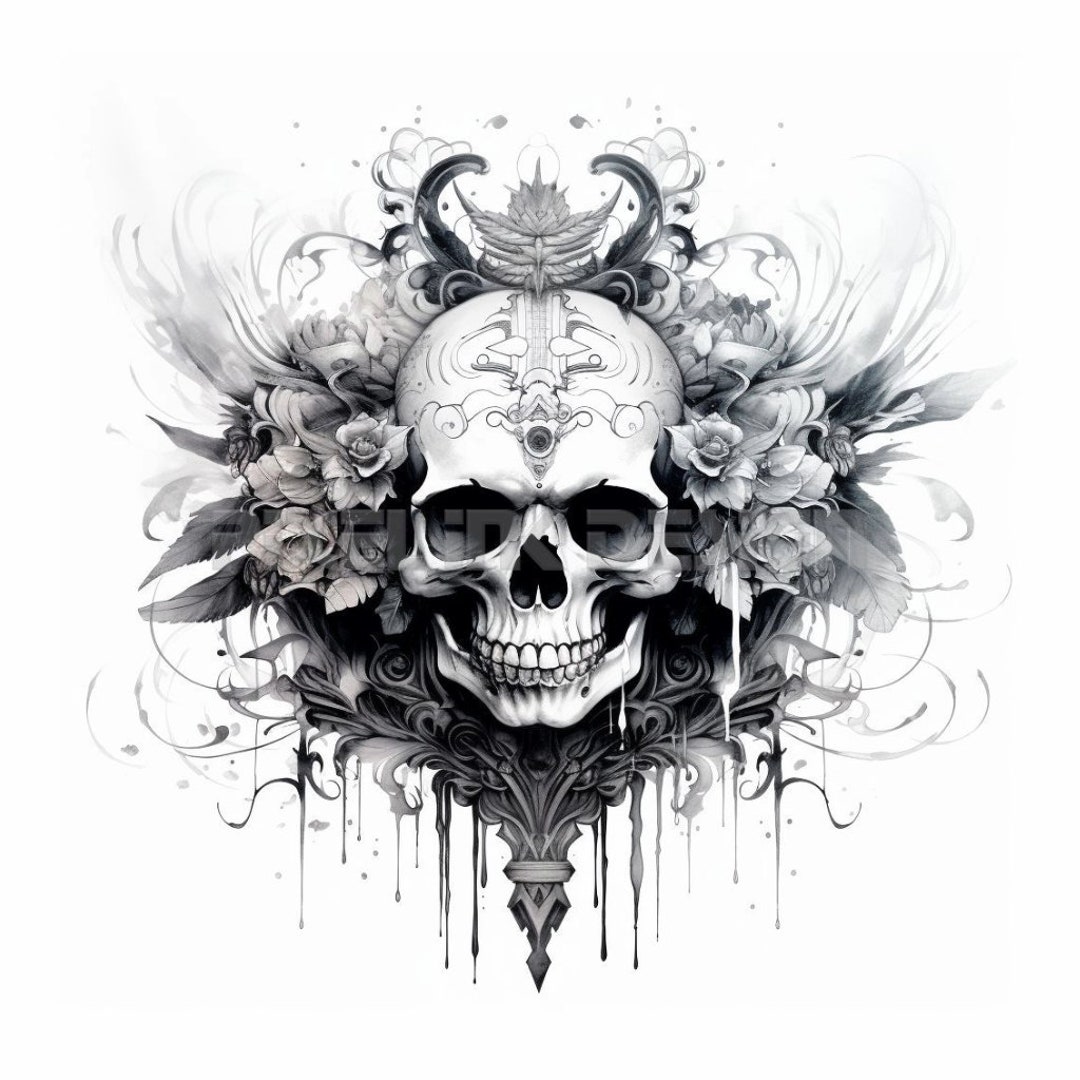 Scull Tattoo Tattoo Design Download High Resolution Digital Art PNG ...