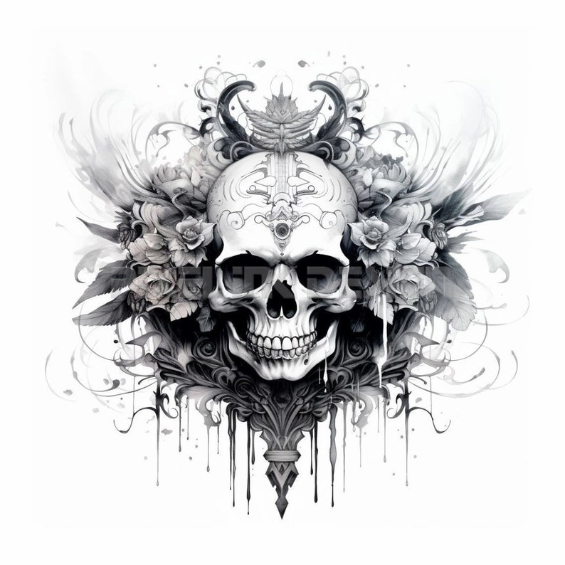 Scull Tattoo Tattoo Design Detailed High Resolution Digital Art on ...