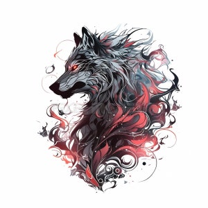 Wolf Tattoo Design - Download High Resolution Digital Art PNG Transparent Background | Printable SVG Tattoo Stencil
