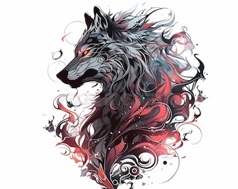 Wolf Tattoo Design - Download High Resolution Digital Art PNG Transparent Background | Printable SVG Tattoo Stencil