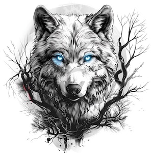 Wolf Tattoo Design - Download High Resolution Digital Art PNG Transparent Background | Printable SVG Tattoo Stencil