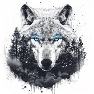 Wolf Tattoo Design - Download High Resolution Digital Art PNG Transparent Background | Printable SVG Tattoo Stencil