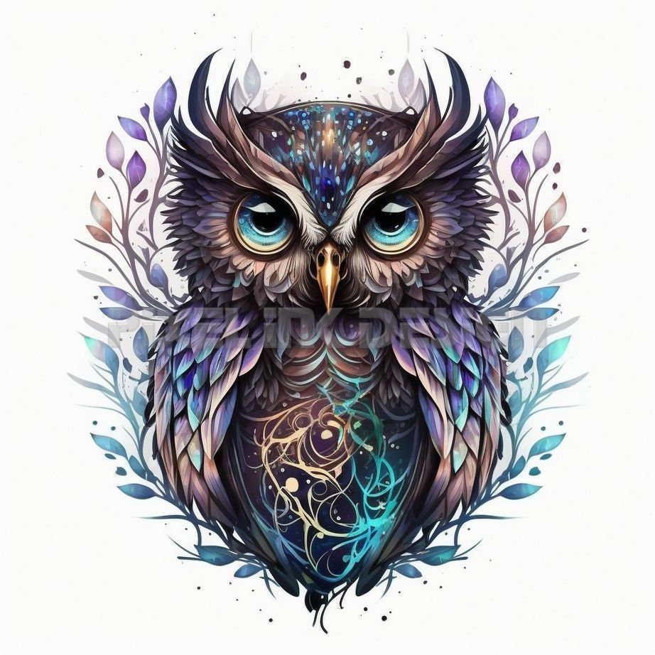 magical-owl-tattoo-design-download-high-resolution-digital-art-png-transparent-background-printable-svg-tattoo-stencil-etsy
