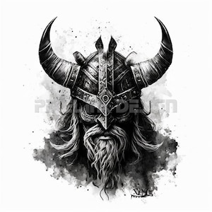 Viking Tattoo Design - Download High Resolution Digital Art PNG Transparent Background | Printable SVG Tattoo Stencil