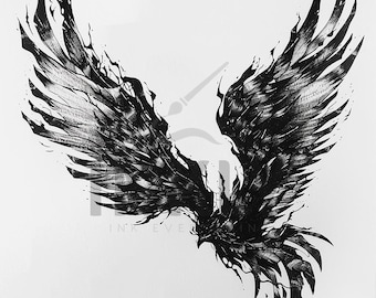 フェニックスタトゥーデザインデジタルダウンロードPNG - Etsy 日本