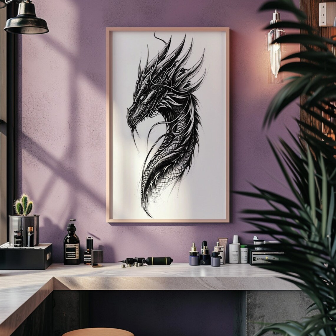 Black Dragon Tattoo Design - Download High Resolution Digital Art PNG ...