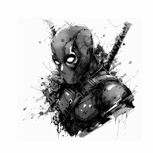 Deadpool Tattoo Design - Download High Resolution Digital Art PNG Transparent Background | Printable SVG Tattoo Stencil