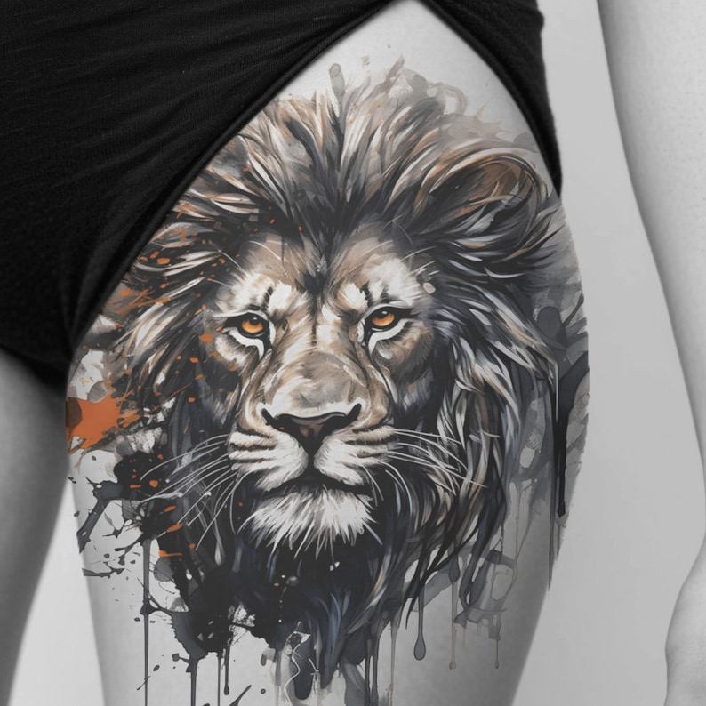 Lion Tattoo Design Download High Resolution Digital Art PNG Transparent ...