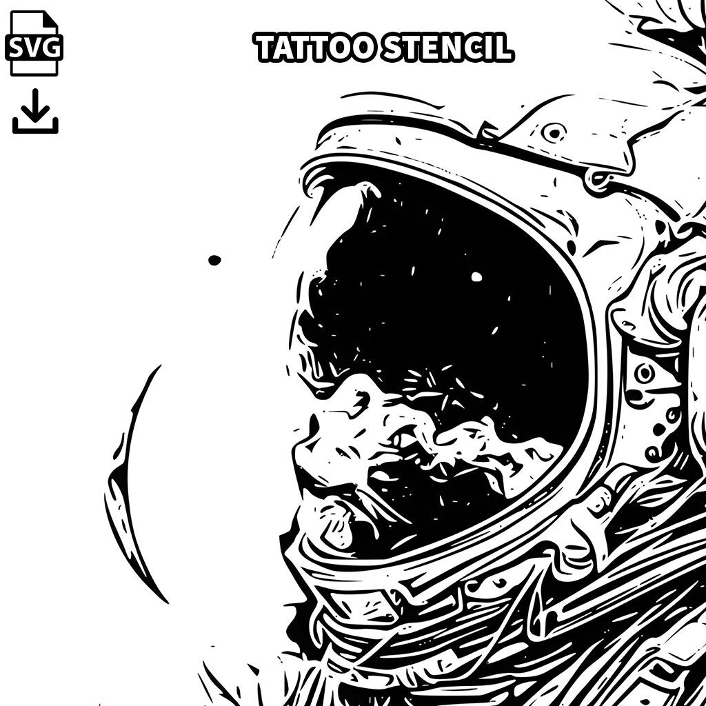 Spaceman Tattoo Design Download High Resolution Digital Art PNG ...