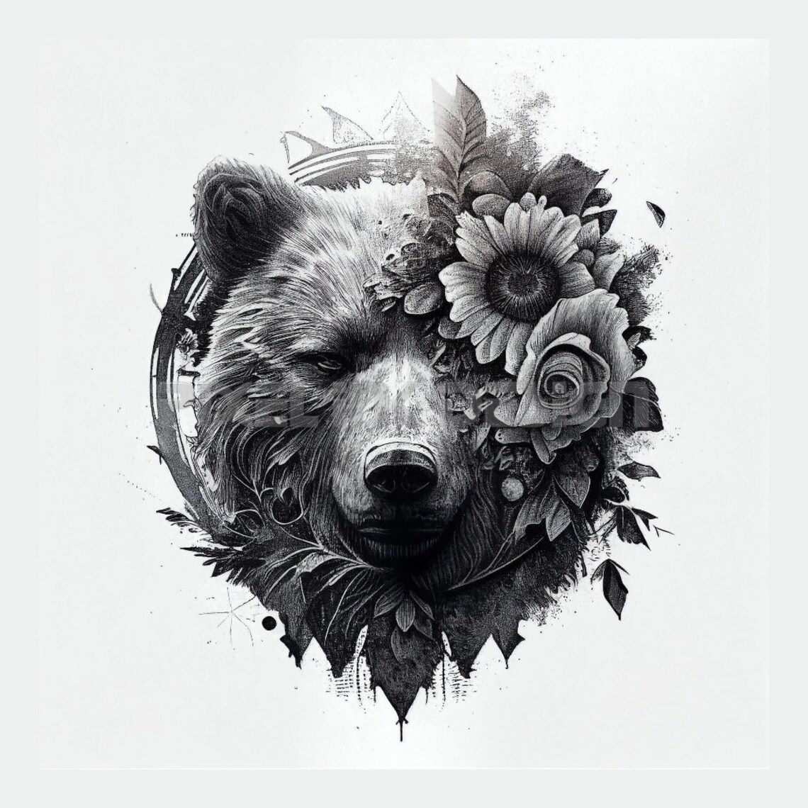 Bear Tattoo Transparent Background Download High Resolution Digital Art ...