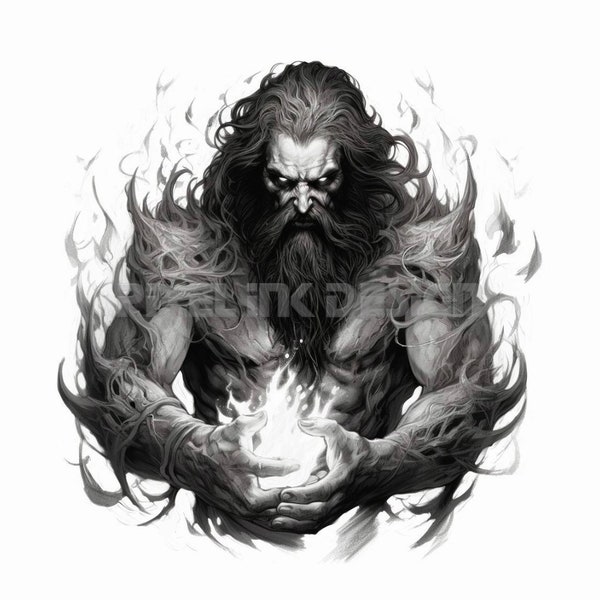 Prometheus Tattoo Design - Download High Resolution Digital Art PNG Transparent Background | Printable SVG Tattoo Stencil