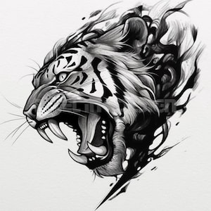 Tiger Tattoo - Transparent background - Download Detailed High Resolution Image PNG File for your tattooist