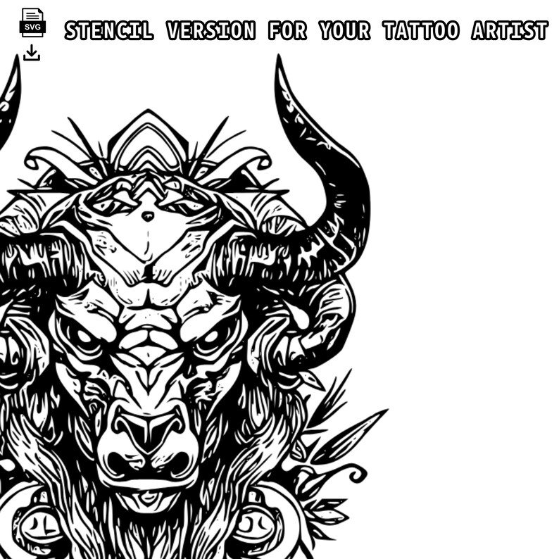 Minotaur Tattoo White Background Download Detailed High Resolution PNG and JPG Image SVG Tattoo