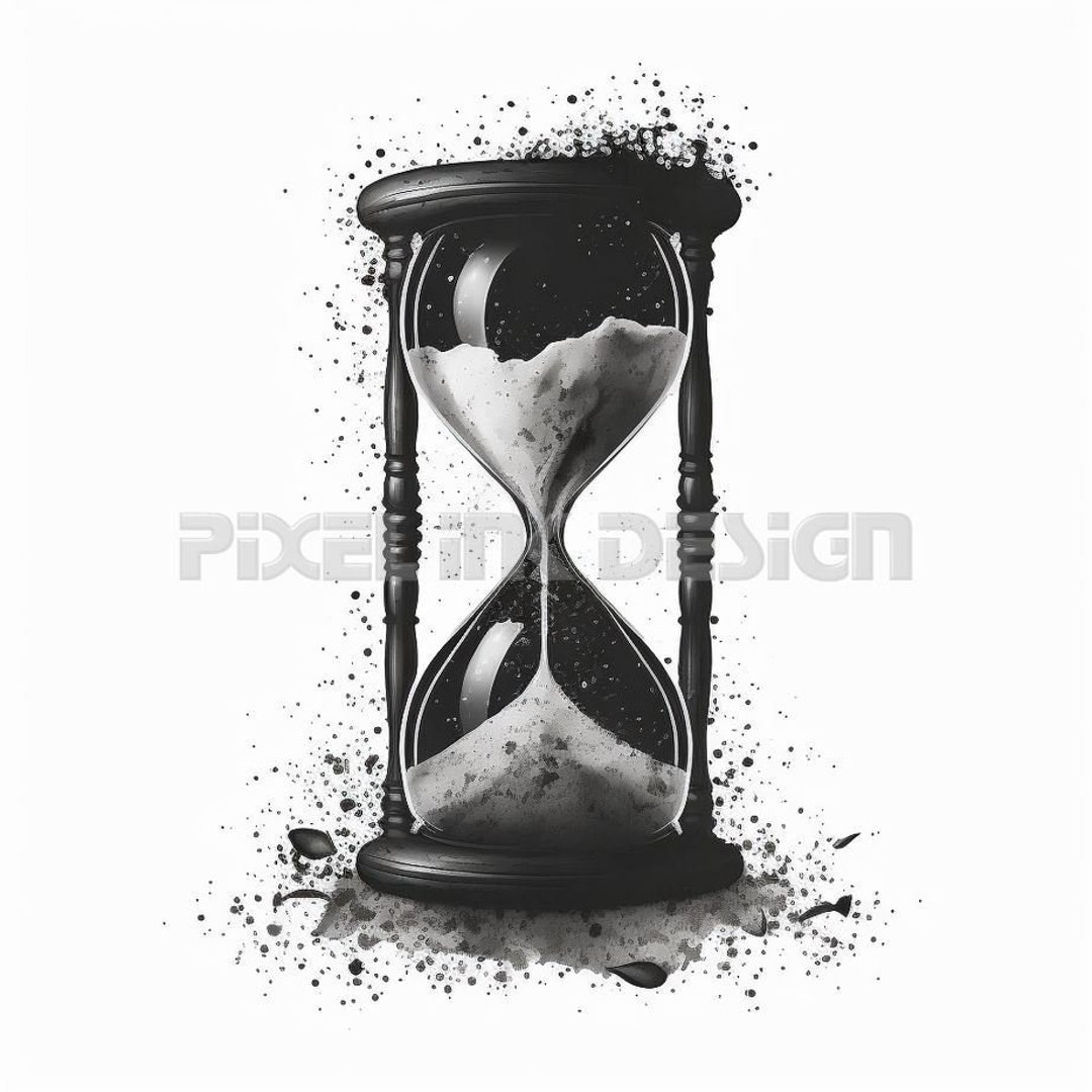 Diseno de tatuaje de reloj de arena Descargar arte digital de alta resolucion PNG fondo transparente plantilla de tatuaje SVG imprimible Etsy Mexico
