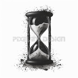 Hourglass Tattoo Design - Download High Resolution Digital Art PNG Transparent Background | Printable SVG Tattoo Stencil