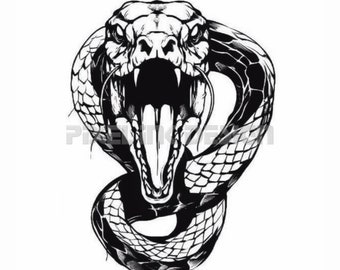 Snake Tattoo Design - Download High Resolution Digital Art PNG Transparent Background | Printable SVG Tattoo Stencil