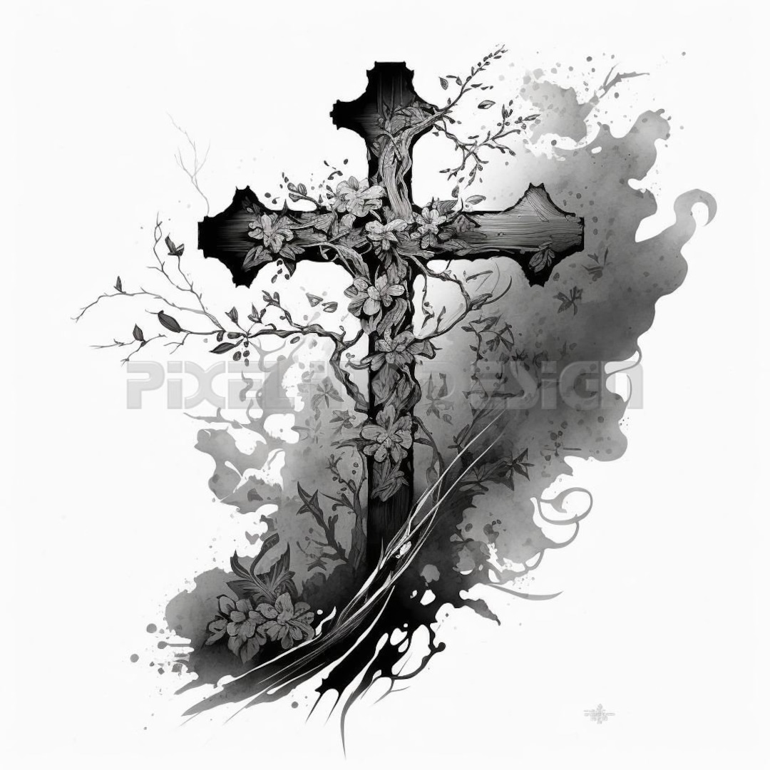 cross-tattoo-design-download-high-resolution-digital-art-png-transparent-background-printable-svg-tattoo-stencil-etsy