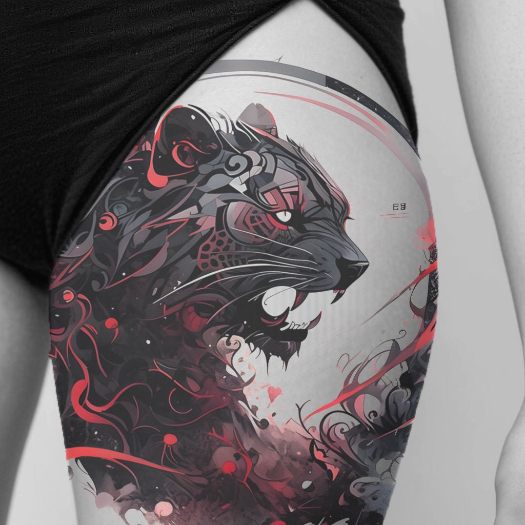 Black Panther Tattoo Design Download High Resolution Digital PNG Art on ...