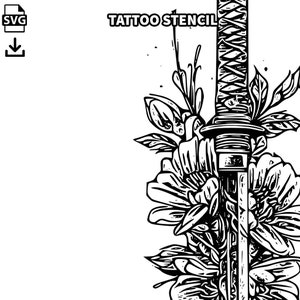 Katana Sword Tattoo Design - Download High Resolution Digital Art PNG ...