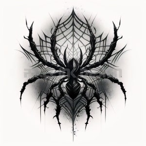 Spider Tattoo Design - Download High Resolution Digital Art PNG Transparent Background | Printable SVG Tattoo Stencil