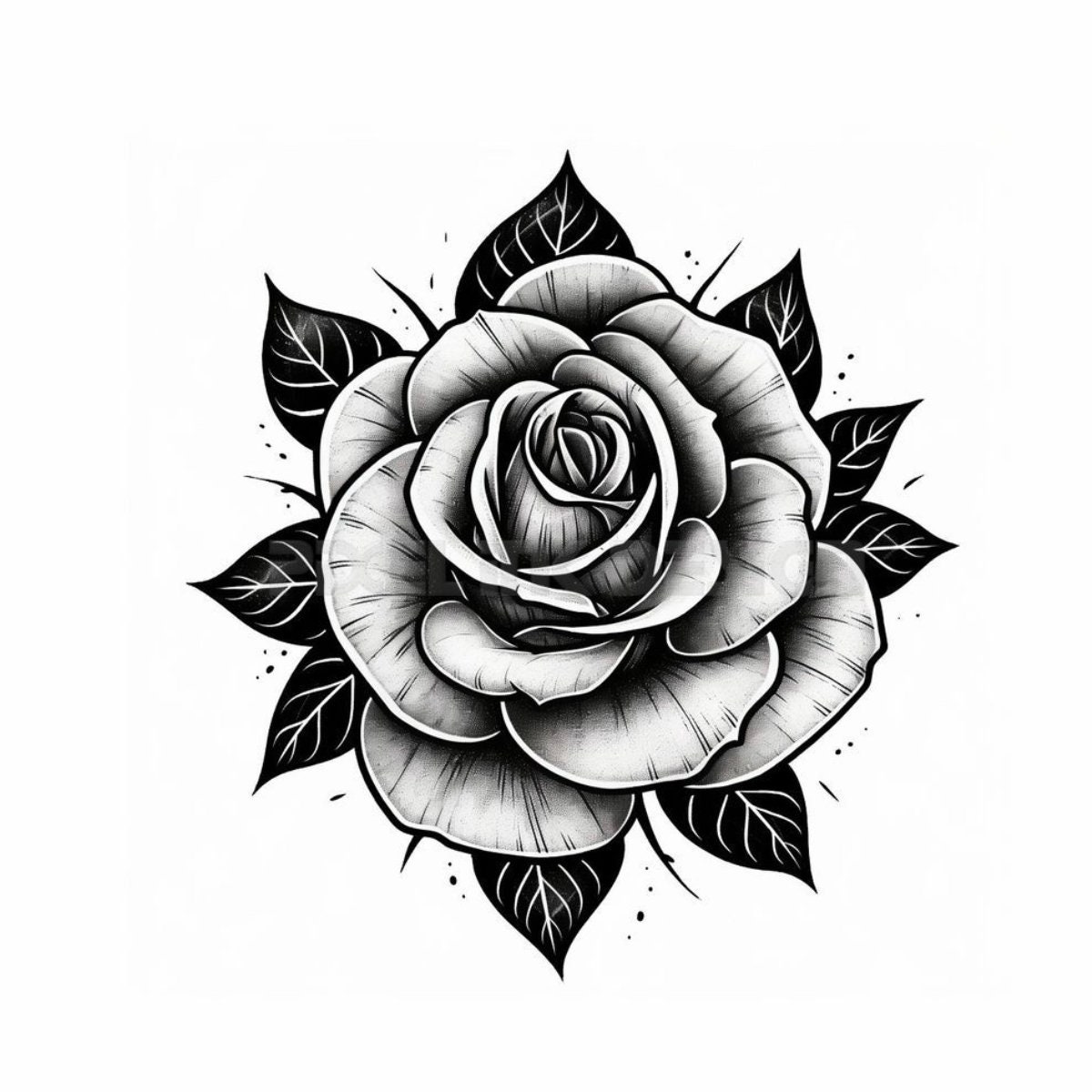 Printable Tattoo Stencils Rose Leaves - Pattern & Stencils