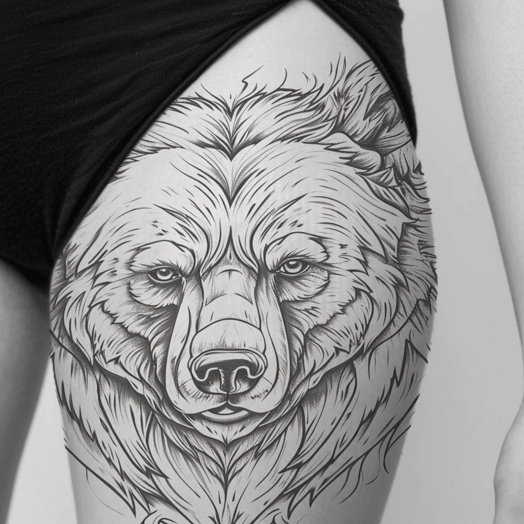 Bear Tattoo Design Download High Resolution Digital Art PNG Transparent ...