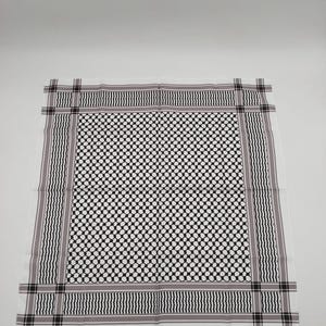 Schwarzweißes palästinensisches BANDANA, palästinensisches Keffiyeh, palästinensische Farben, arabischer Schal Kuffiyah Bandana, Kufiya Kopftuch, Keffiyeh Stirnband