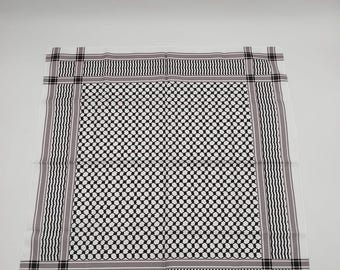 Black and White Palestinian BANDANA, Palestinian keffiyeh, Palestinian colors,Arab shawl Kuffiyah Bandana,Kufiya Headscarf,Keffiyeh Headband
