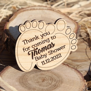 Etiqueta personalizada para chá de bebê, lembranças para chá de bebê, etiquetas de madeira personalizadas para chá de bebê, etiqueta de madeira, etiqueta de madeira para chá de bebê, obrigado