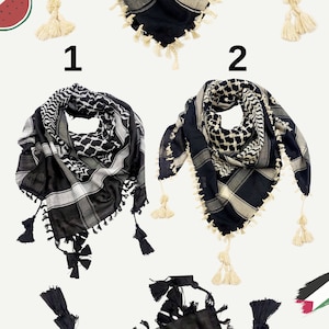 Tasseled Palestinian Keffiyeh, Palestinian scarf, Palestinian kufiya, Palestine keffiyeh, Tassel Keffiyeh, men women shemagh