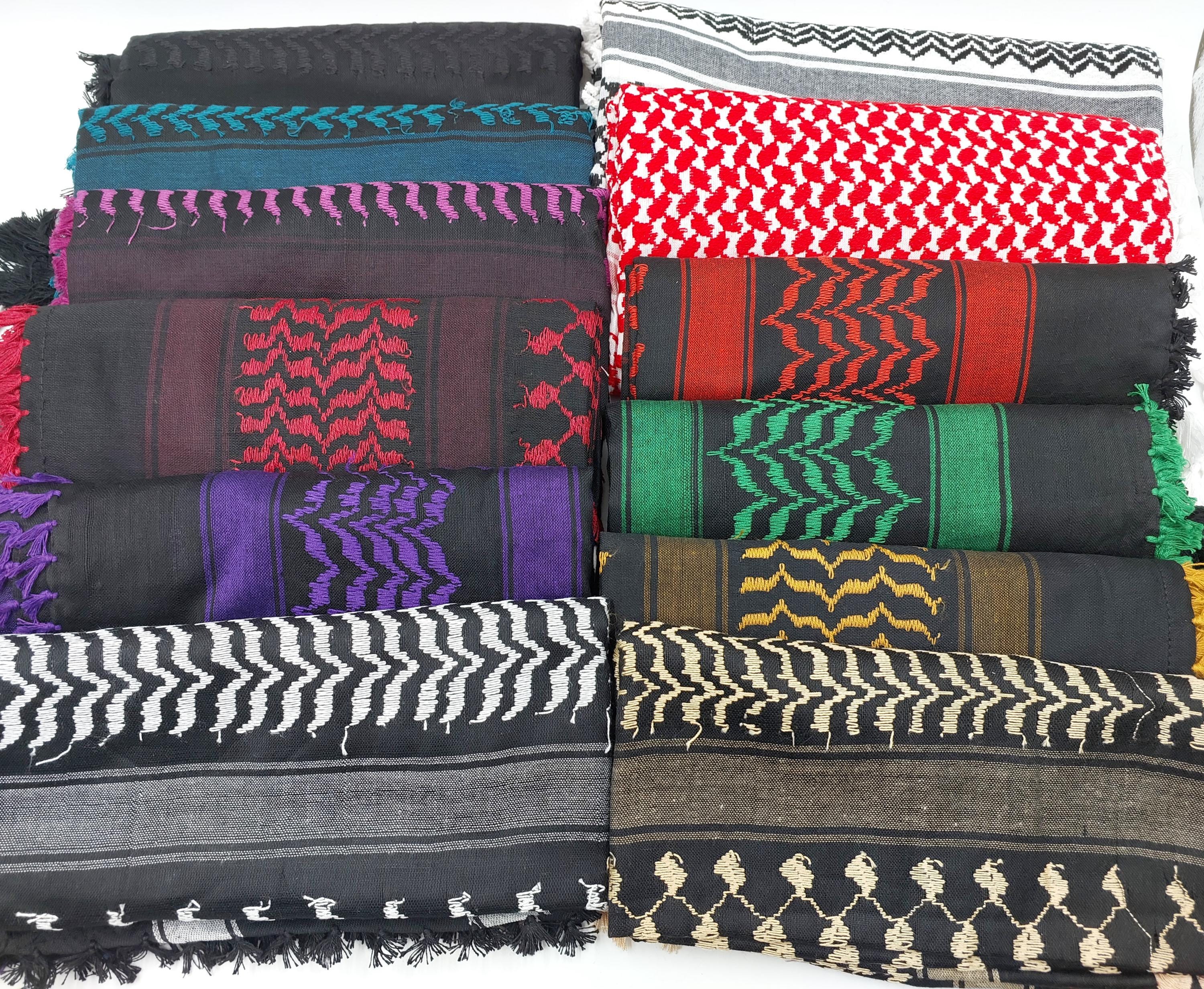 Hirbawi Palestinian Kufiya Authentic Keffiyeh Red White Made in Palestine New