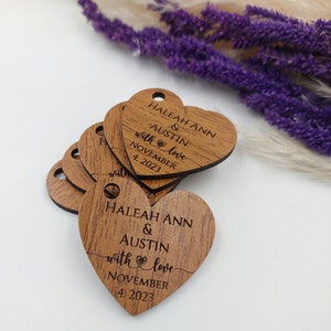 Etiquettes de cadeau de mariage en bois personnalisées, cadeaux de mariage personnalisés, cadeaux de mariage personnalisés, cadeaux de mariage pour les invités, cadeaux pour la douche nuptiale