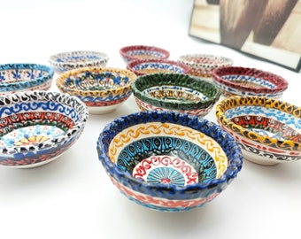 Juego de tazones mixtos de 50 piezas, juego de tazones pequeños, juego de tazones de cerámica, tazón hecho a mano, tazones de chocolate para galletas de aperitivo, tazones para servir, regalos de boda rústicos