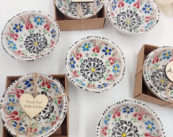 Colorful Patterned Bulk Ceramic Bowls – Wedding/Baby Shower Guest Favors, 100% Personalized Gift Bowls-Mexico Bowls-Beautiful Bowls