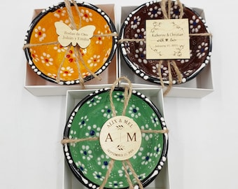 50 pcs Wedding Bowl Tile Favors for Guests Bulk – Handmade Ceramic Favor – Rustic Bohemian Wedding Gift – Personalized Guest Favor