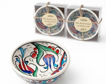 Cuenco con forma de anillo, juego de cuencos pequeños, juego de cuencos de cerámica, cuenco hecho a mano, cuencos para aperitivos, galletas y chocolate, cuencos para servir, regalos de boda rústicos.