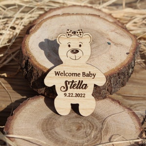 Personalisierte Baby-Dusche-Tag, Baby-Dusche-Bevorzugungen,, personalisierte Holz-Baby-Dusche-Bevorzugung-Tags, Holz-Tag, Bär Holz-Tag, Bär-Tag Bild 2