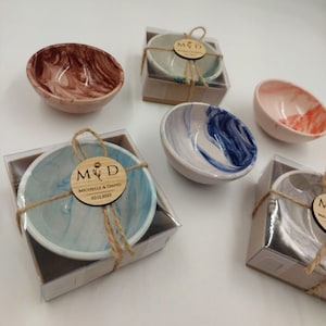 Rustic Ceramic Wedding Favor Bowls - Boho Guest Favors - Baby Shower & Party Bowls - Personalized Mini Ceramic Favor Bowls - Wedding Bowls