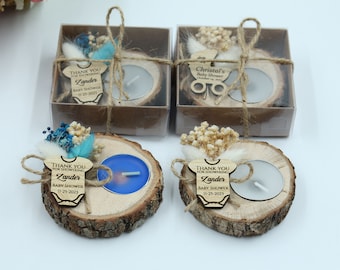 Handmade Baby Shower Candle Favors | Wedding Bulk Favors | Rustic Wedding Favors | Unique Favors | Tealight Holders | Thank You Favors