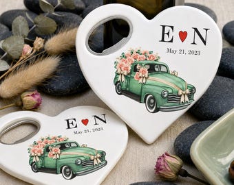 Personalized Heart-Shaped Bottle Opener, Bulk Wedding Favors, Bridal Shower Bottle Opener Favor