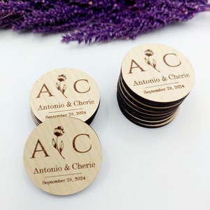 Corações de casamento de madeira, Sr. e Sra. Love personalizados, decoração de mesa de casamento de coração, presentes personalizados, etiqueta de madeira para presente de casamento, obrigado