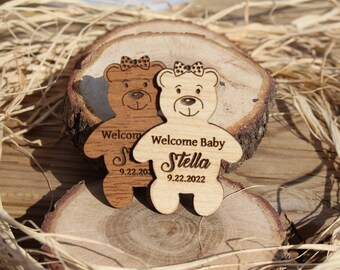 Personalized Baby Shower tag, Baby Shower Favors,, Personalised Wooden Baby Shower Favour Tags, Wooden Tag, Bear Wooden Tag, Bear tag