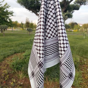 Keffiyeh Bandanas - Palästinenser Bandana - Schwarz Weiß Palästinenser Kufiyah - Stirnband - Kuffiyah - Kufiya - Tatreez