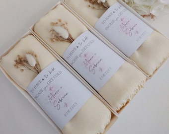 Pashminas pour mariage, écharpe de mariage, baby shower, proposition de demoiselle d'honneur, écharpe, châle de demoiselle d'honneur, écharpe pashmina personnalisée, cadeau de mariage