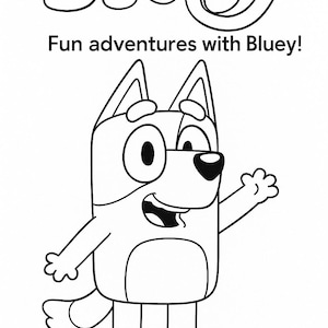Druckbare Bluey Malbuch Digitaler Download | DIN A4 Format | Kinderaktivitätsbuch | Bluey Geburtstags-Gastgeschenk