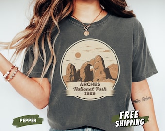 Arches National Park Comfort Colors Shirt, Utah Hiking Family Trip Tee