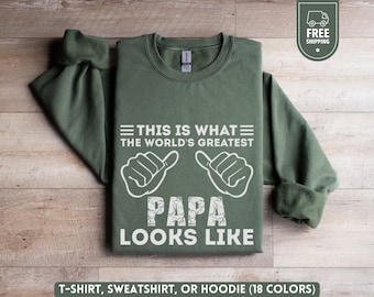 'S Werelds beste papa-trui, vaderdagshirt, opa verjaardagscadeau, grappige grootvader-sweater, nieuwe papa-hoodie, zwangerschap onthullen-T-shirt