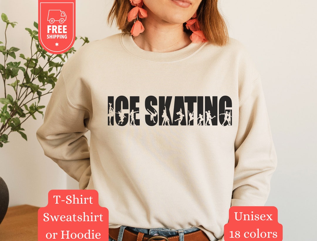 Ice Skating Hoodie Figure Skater Sweatshirt Skating Mom Etsy