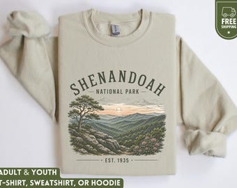 Shenandoah National Park Youth Sweatshirt, Matching Family Virginia Gift, Kids Nature Lover Hoodie, Hiking Camping Sweater, Outdoors Shirt